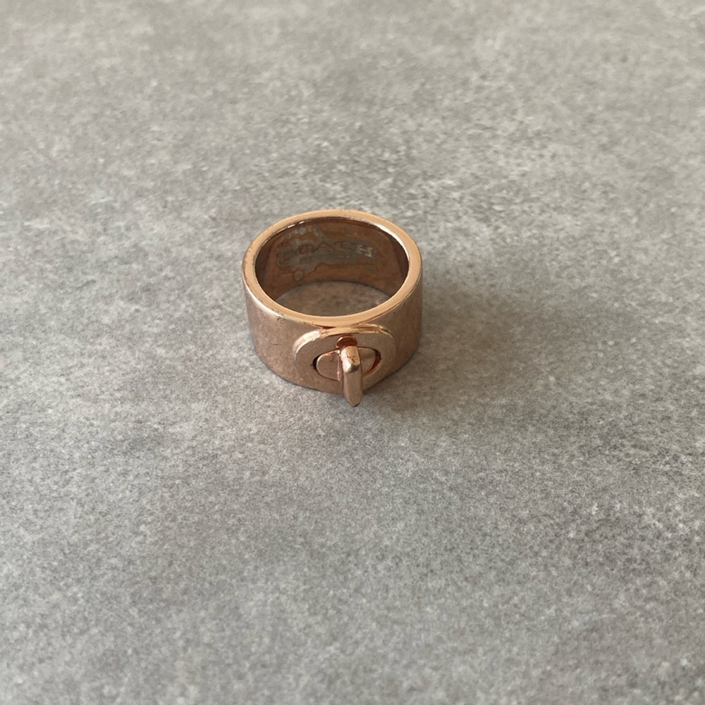 Coach Rose Gold Turnlock Ring